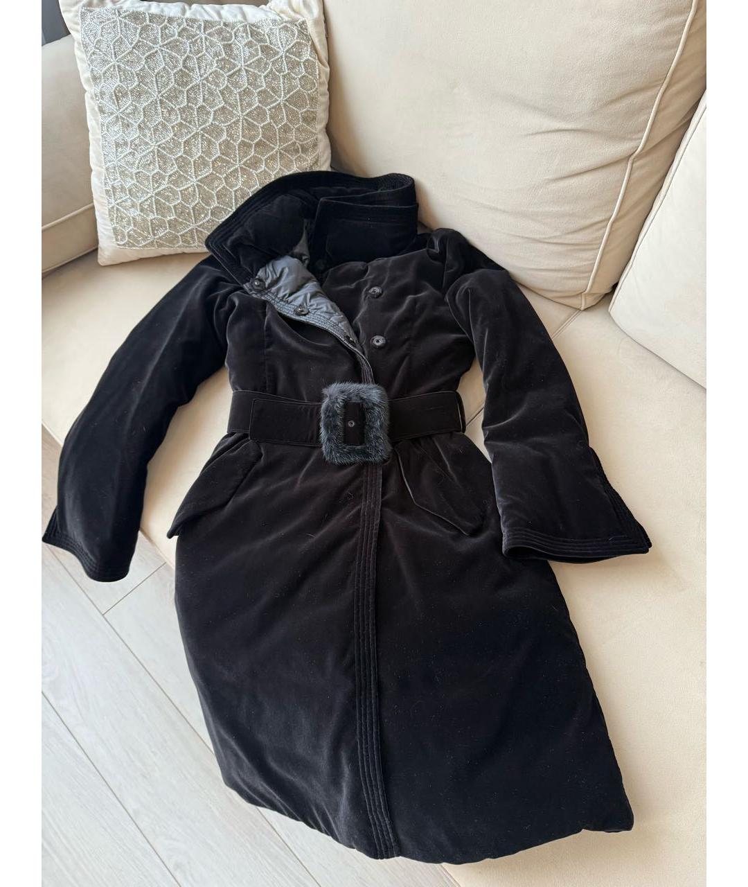 ERMANNO SCERVINO Черный бархатный пуховик, фото 5