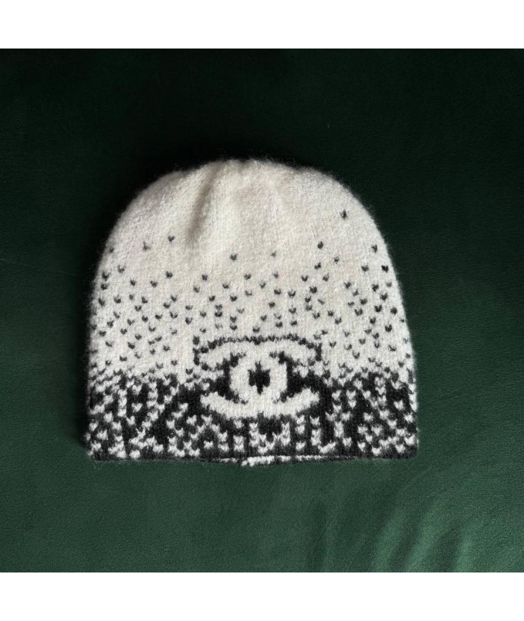 CHANEL Белая кашемировая шапка, фото 4