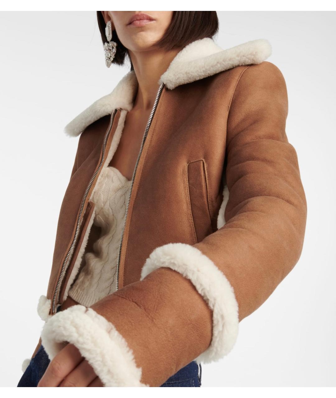 MAGDA BUTRYM Коричневая кожаная дубленка, фото 4