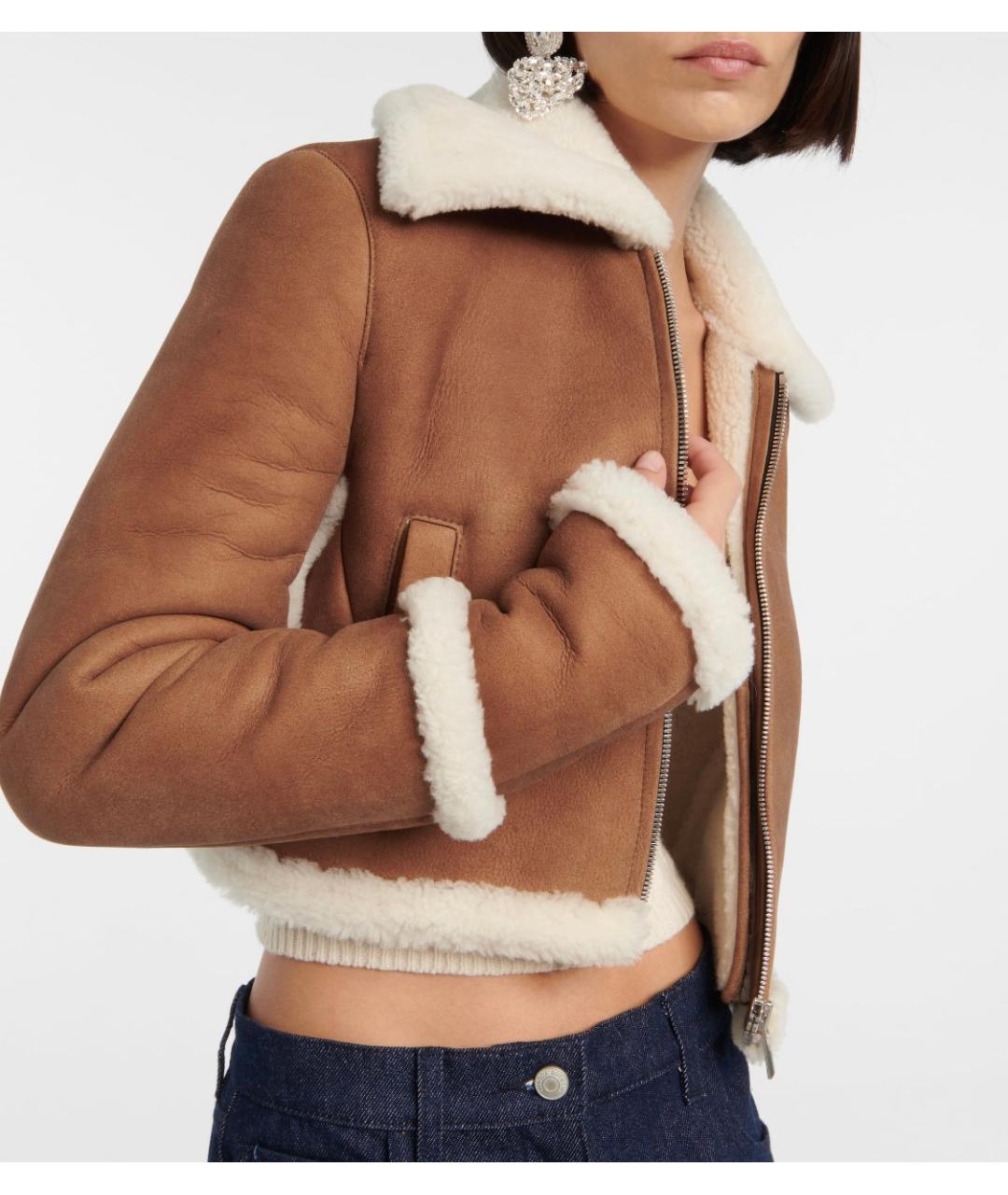 MAGDA BUTRYM Коричневая кожаная дубленка, фото 3