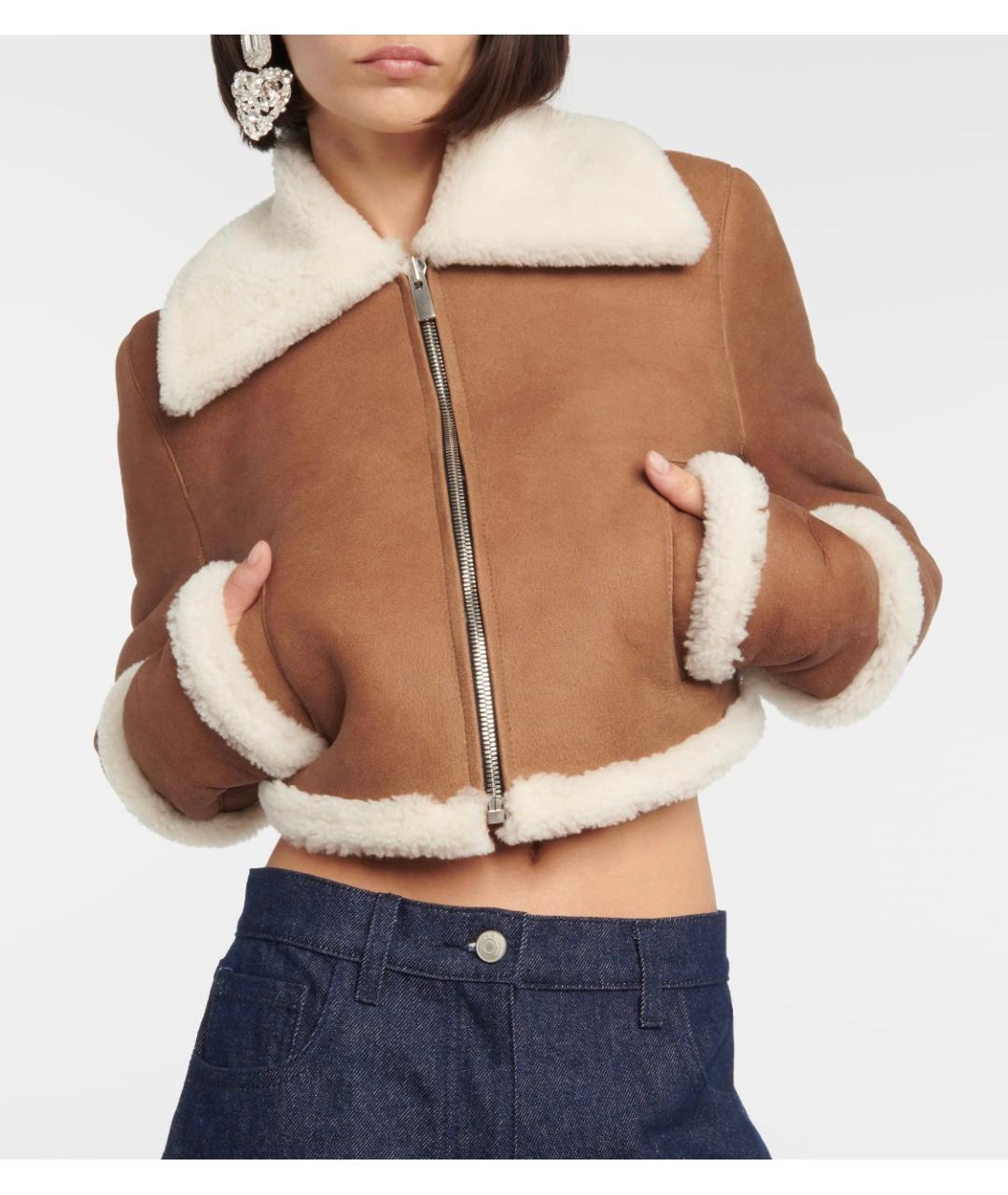 MAGDA BUTRYM Коричневая кожаная дубленка, фото 2