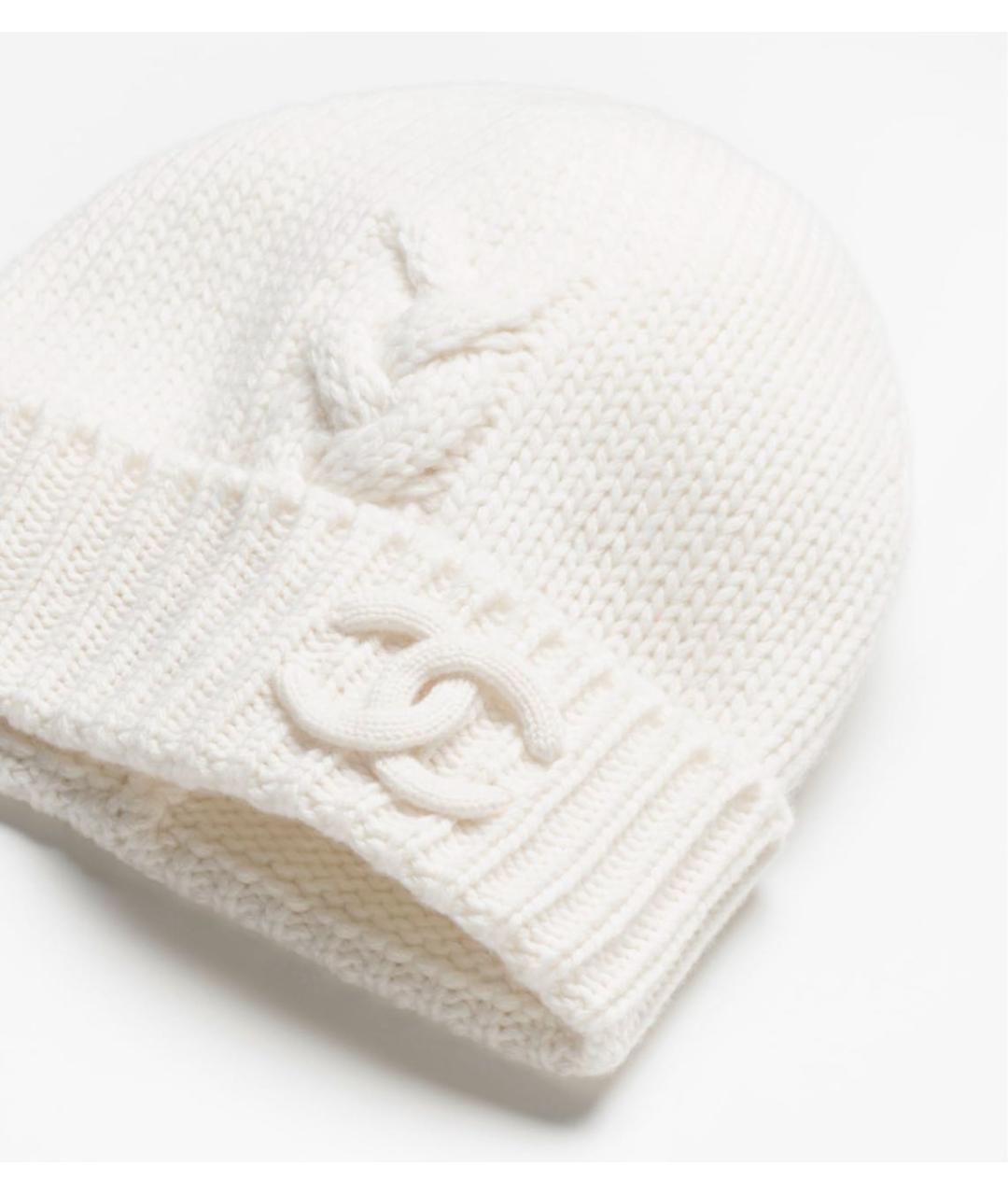 CHANEL Белая кашемировая шапка, фото 2