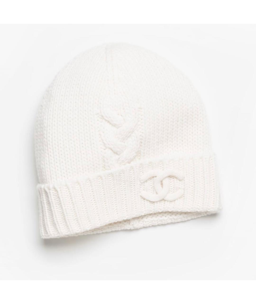 CHANEL Белая кашемировая шапка, фото 5