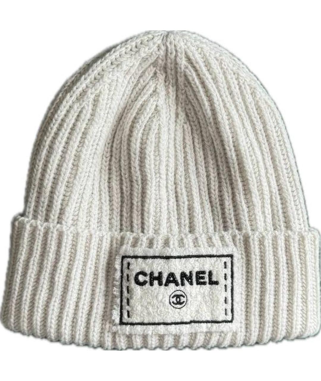 CHANEL Белая кашемировая шапка, фото 1