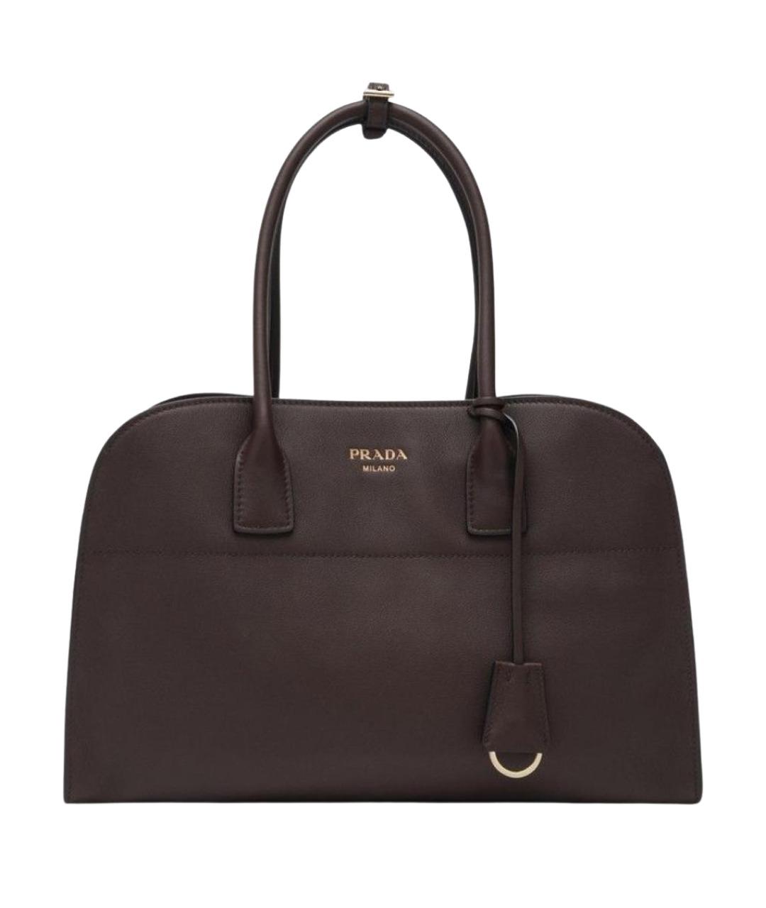 PRADA Коричневая кожаная сумка тоут, фото 1