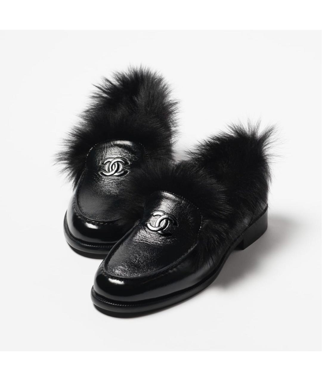 CHANEL Черные кожаные мокасины, фото 2