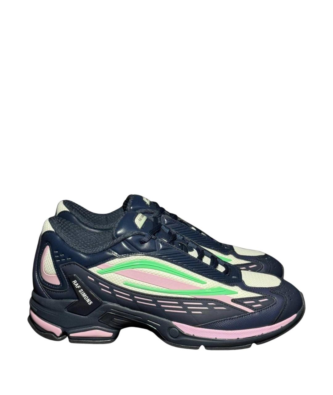 RAF SIMONS Синие текстильные низкие кроссовки / кеды, фото 1