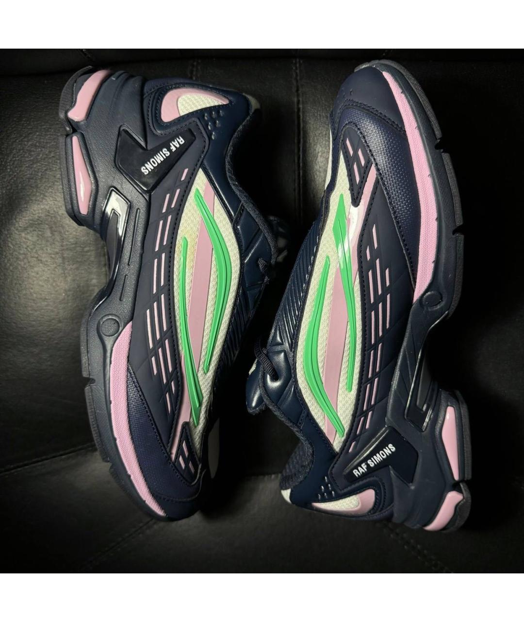 RAF SIMONS Синие текстильные низкие кроссовки / кеды, фото 4