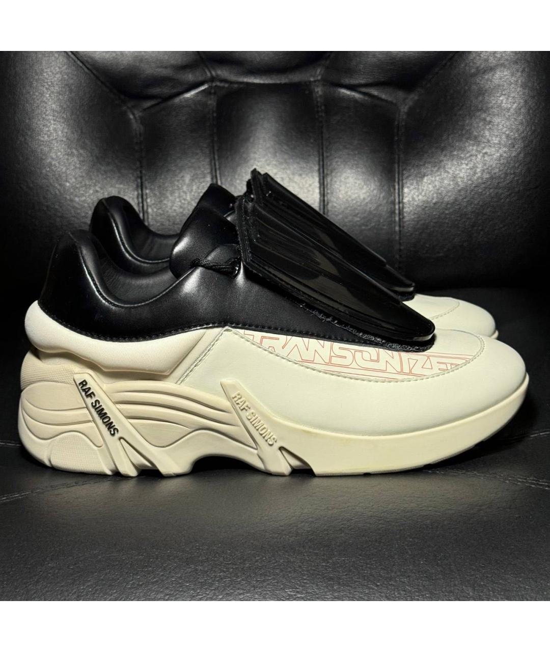 RAF SIMONS Белые текстильные низкие кроссовки / кеды, фото 9