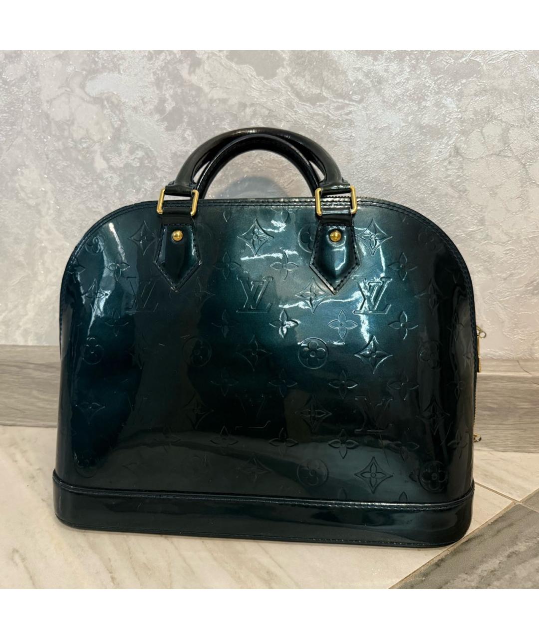 LOUIS VUITTON Бирюзовая сумка с короткими ручками из лакированной кожи, фото 9