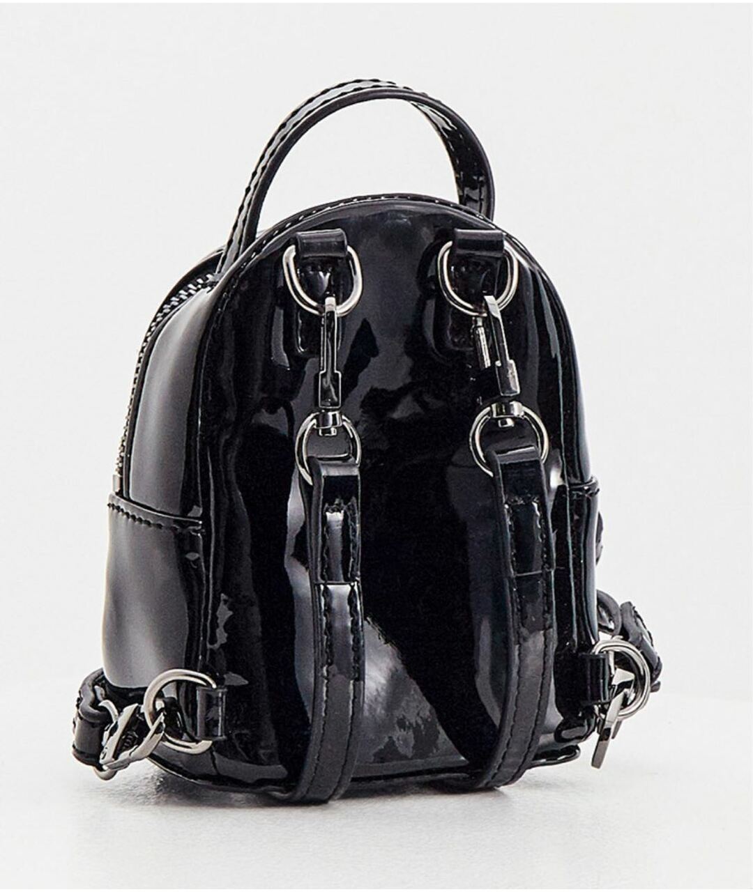 CHIARA FERRAGNI Черный рюкзак из лакированной кожи, фото 2