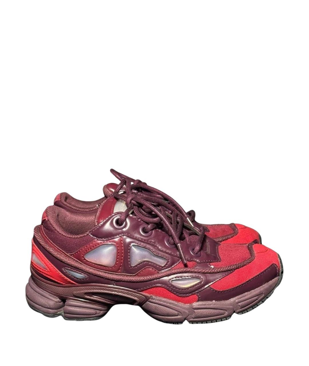 ADIDAS X RAF SIMONS Красные текстильные низкие кроссовки / кеды, фото 1