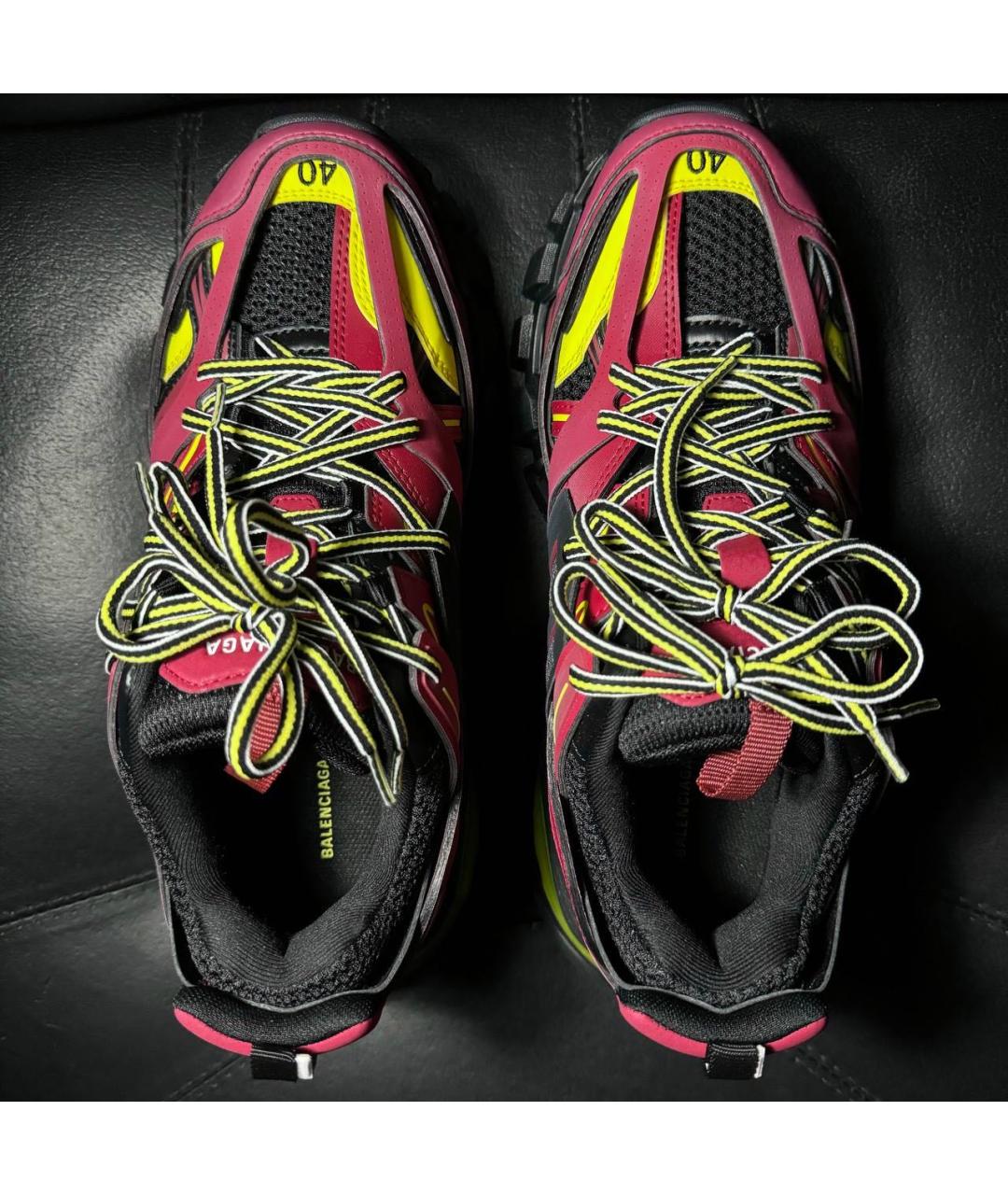 BALENCIAGA Бордовые текстильные низкие кроссовки / кеды, фото 7