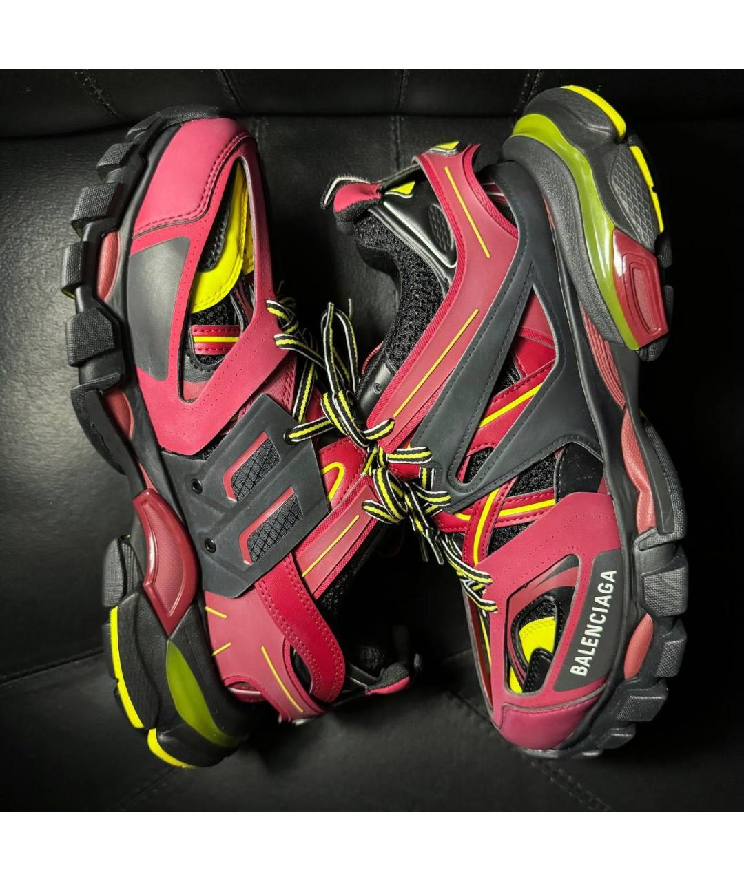 BALENCIAGA Бордовые текстильные низкие кроссовки / кеды, фото 4