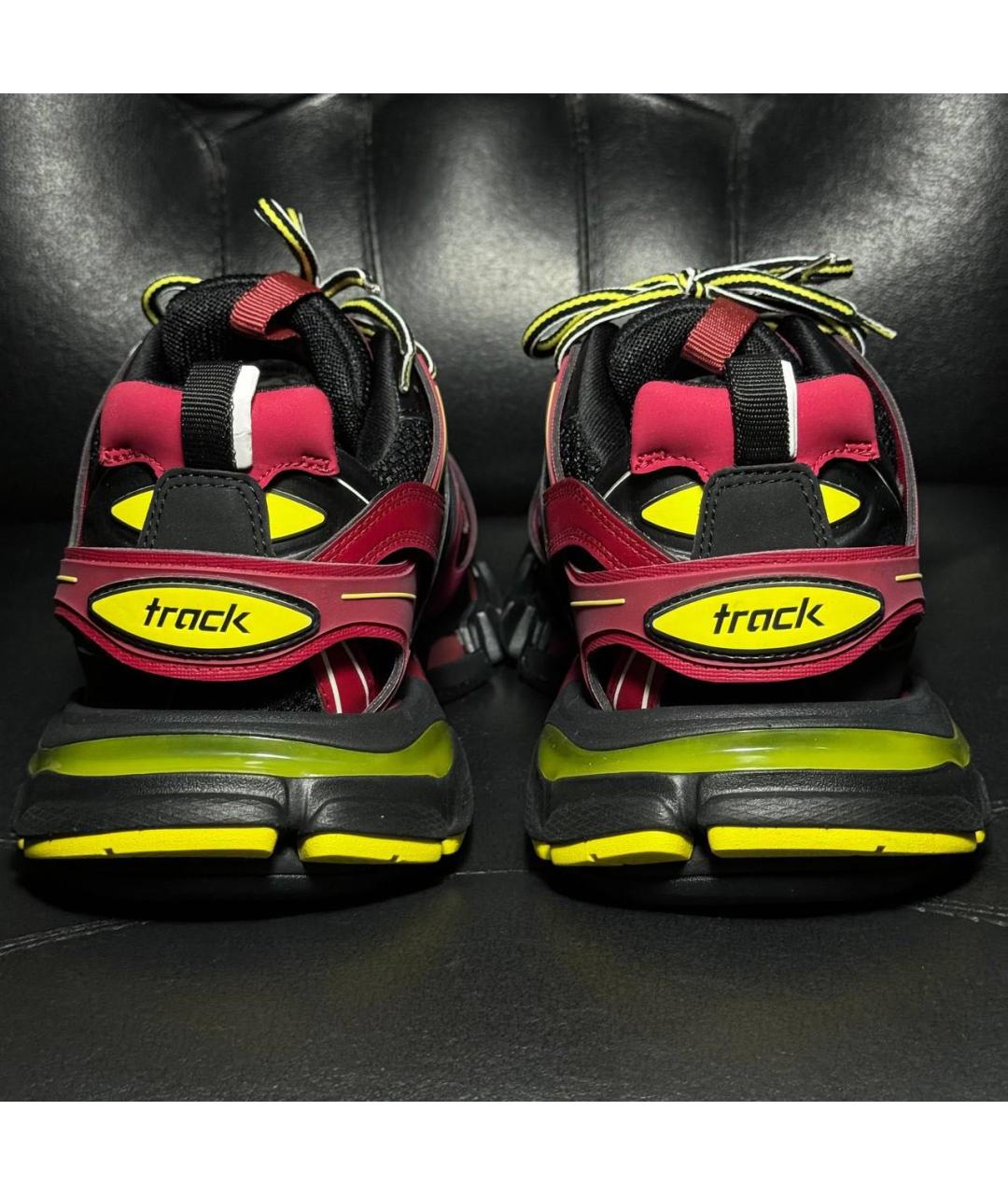 BALENCIAGA Бордовые текстильные низкие кроссовки / кеды, фото 2