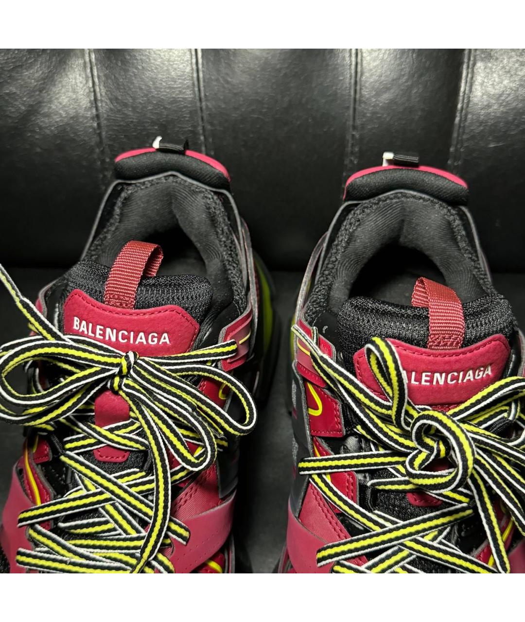 BALENCIAGA Бордовые текстильные низкие кроссовки / кеды, фото 8