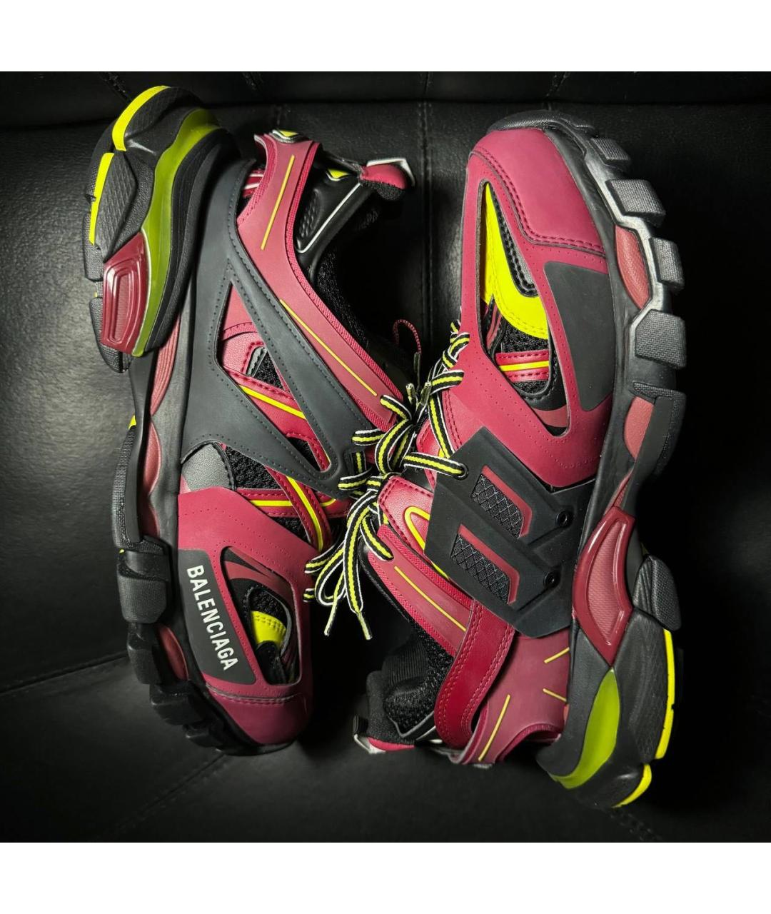 BALENCIAGA Бордовые текстильные низкие кроссовки / кеды, фото 5