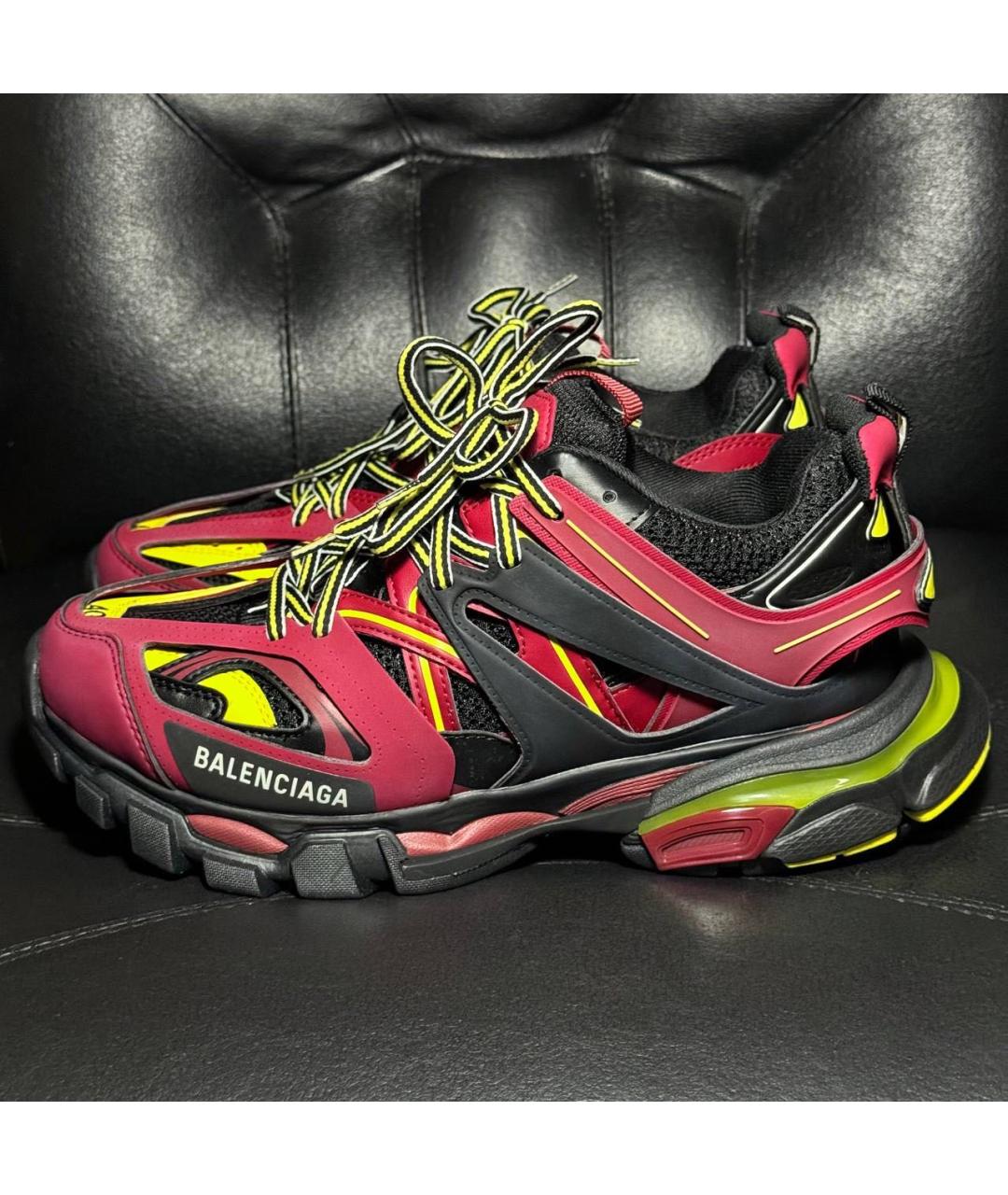 BALENCIAGA Бордовые текстильные низкие кроссовки / кеды, фото 3