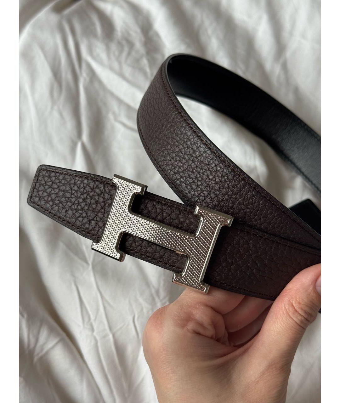 HERMES Коричневый кожаный ремень, фото 6