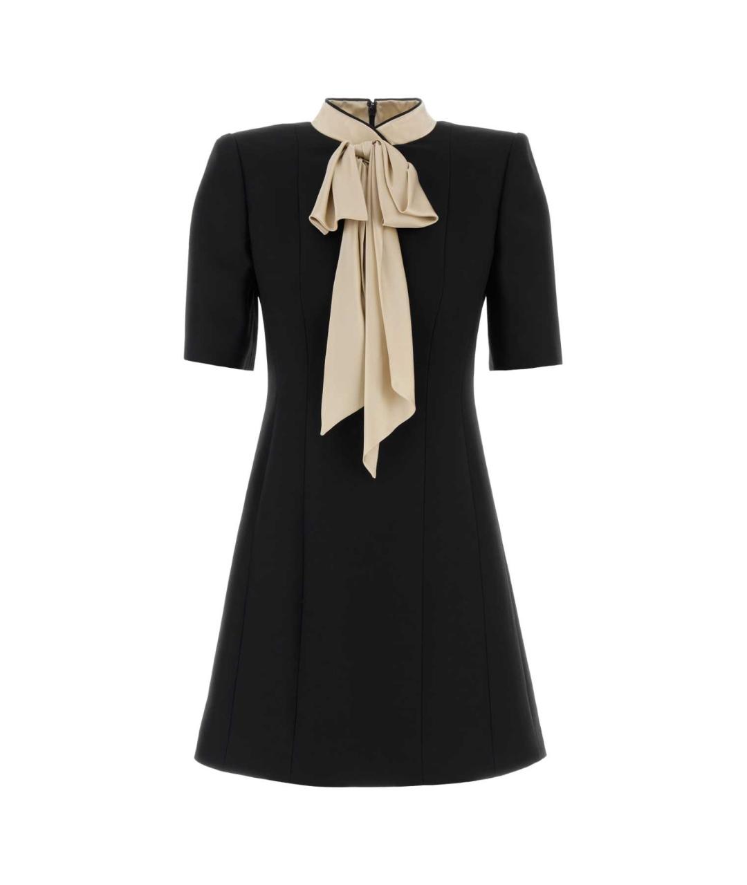 VALENTINO Черное шерстяное платье, фото 1