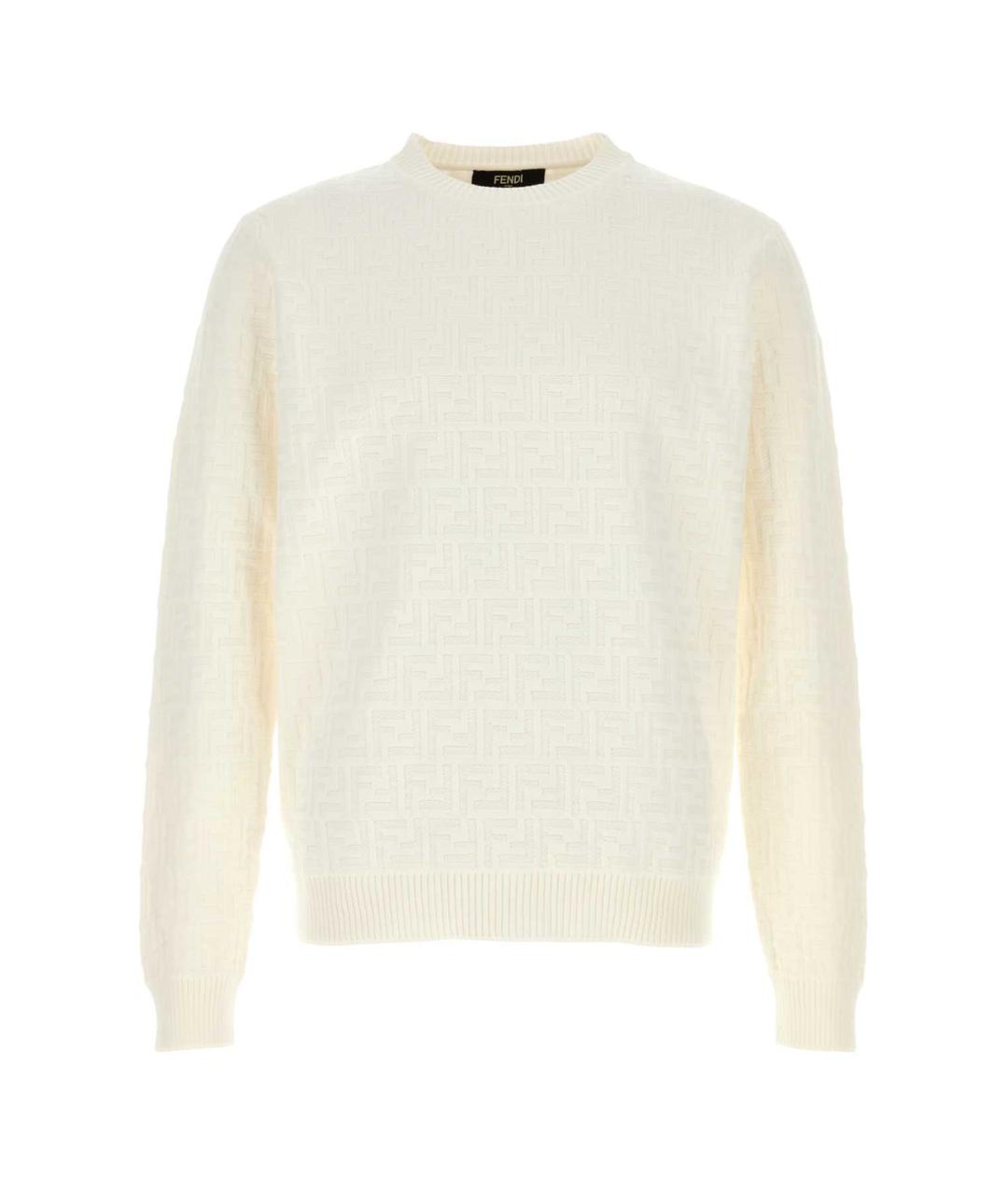 FENDI Белый хлопковый джемпер / свитер, фото 1