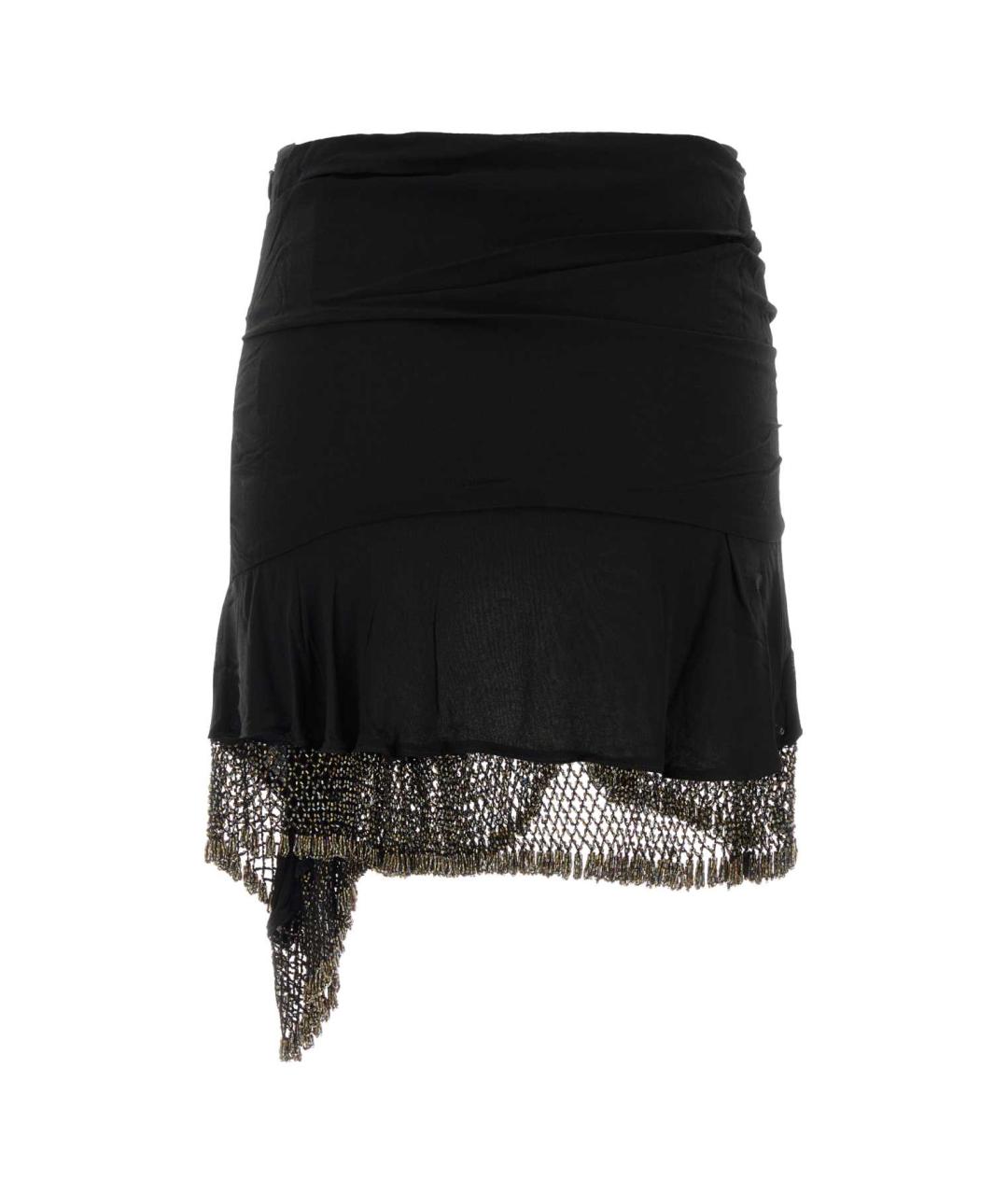 ISABEL MARANT Черная шелковая юбка мини, фото 2