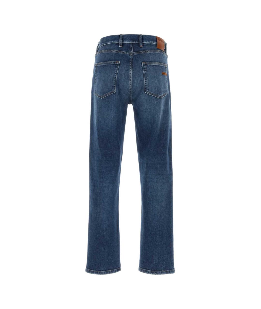 ZEGNA Синие хлопковые прямые джинсы, фото 2