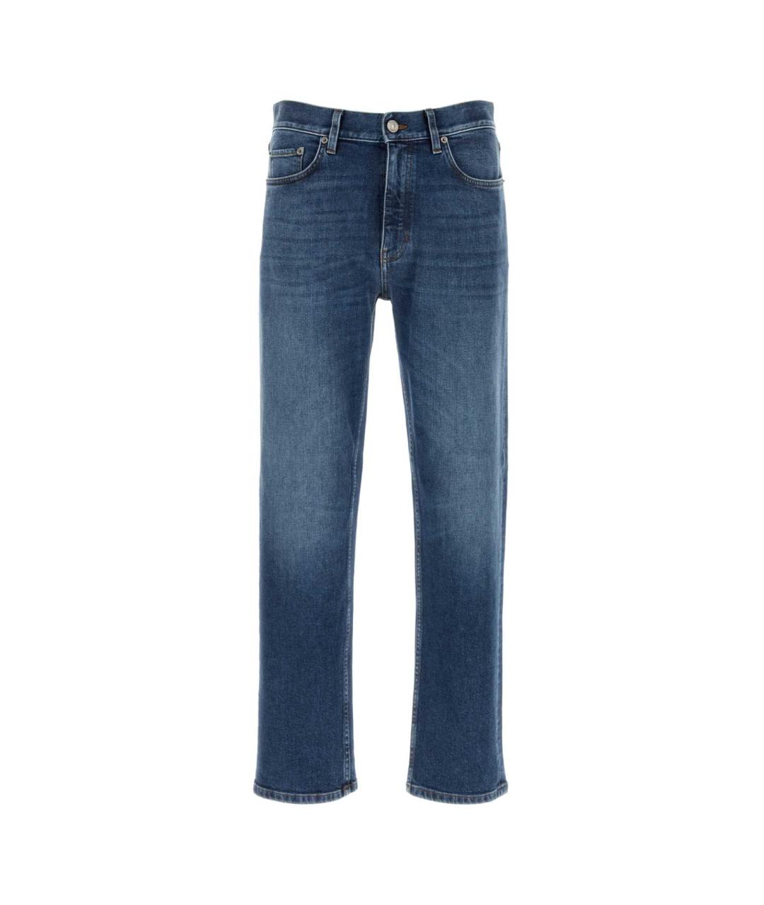 ZEGNA Синие хлопковые прямые джинсы, фото 1