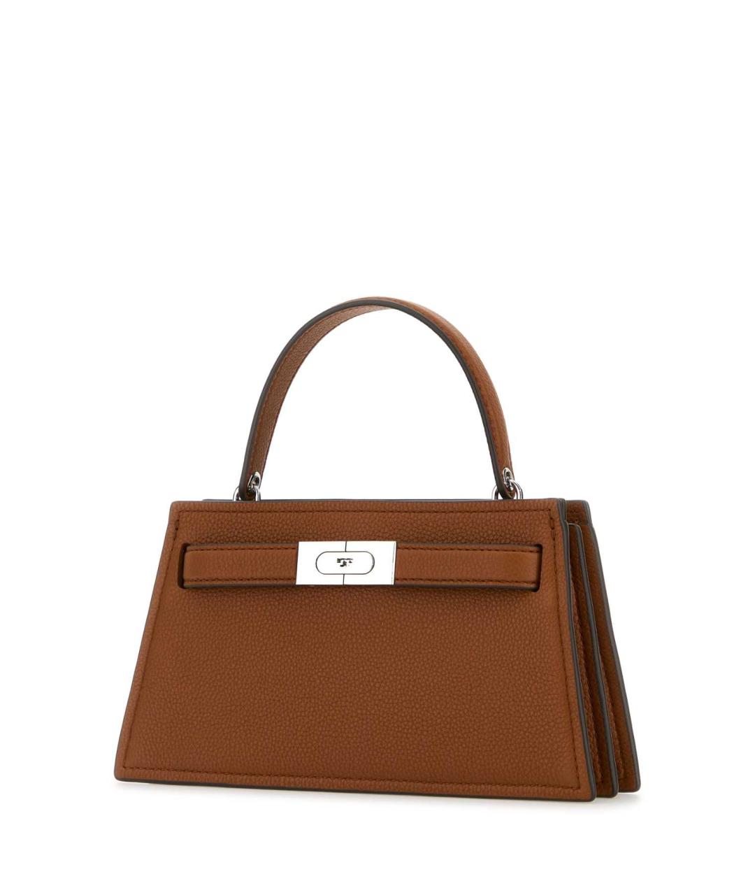 TORY BURCH Бежевая кожаная сумка с короткими ручками, фото 2