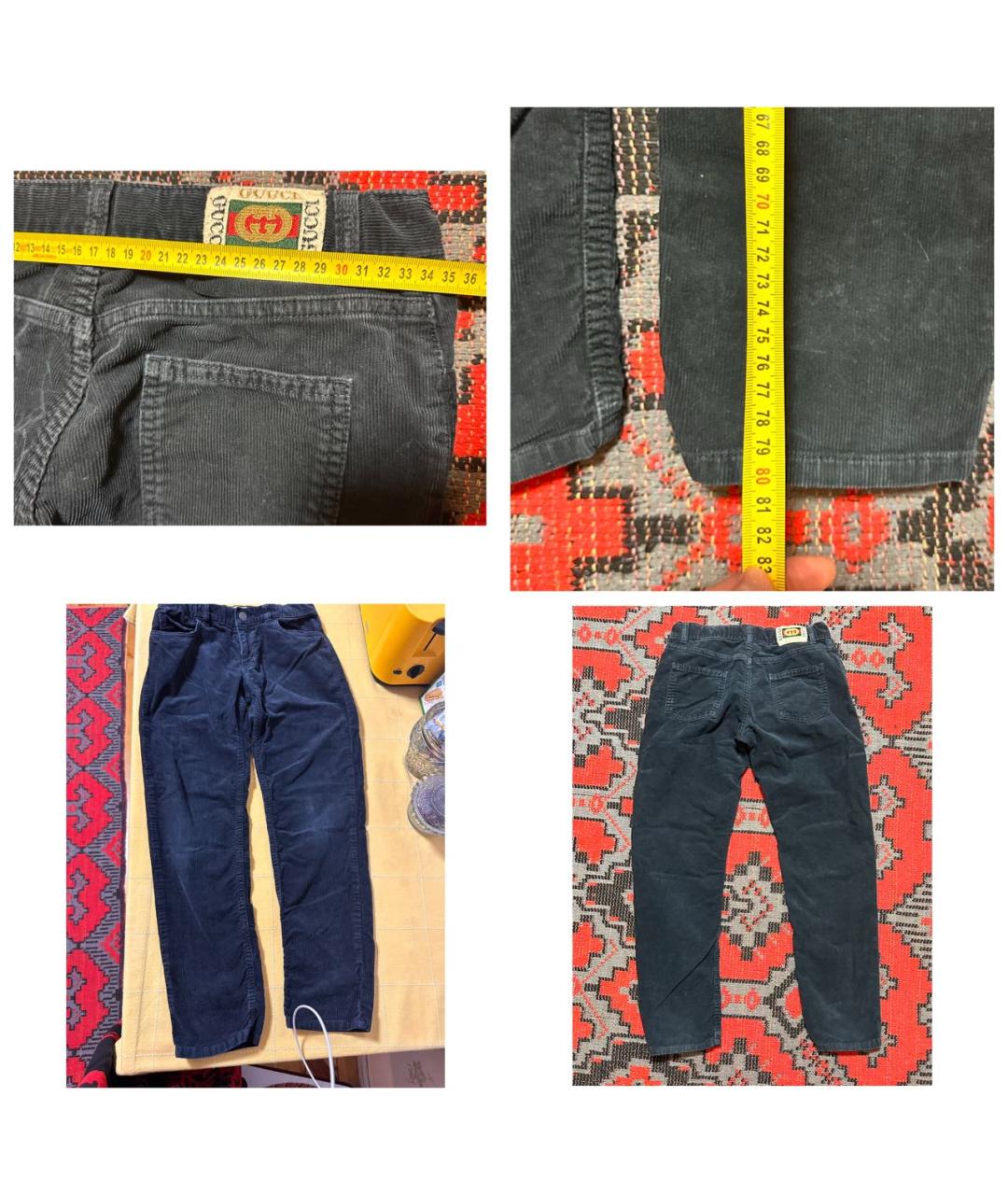 GUCCI Темно-синие бархатные детские джинсы, фото 7