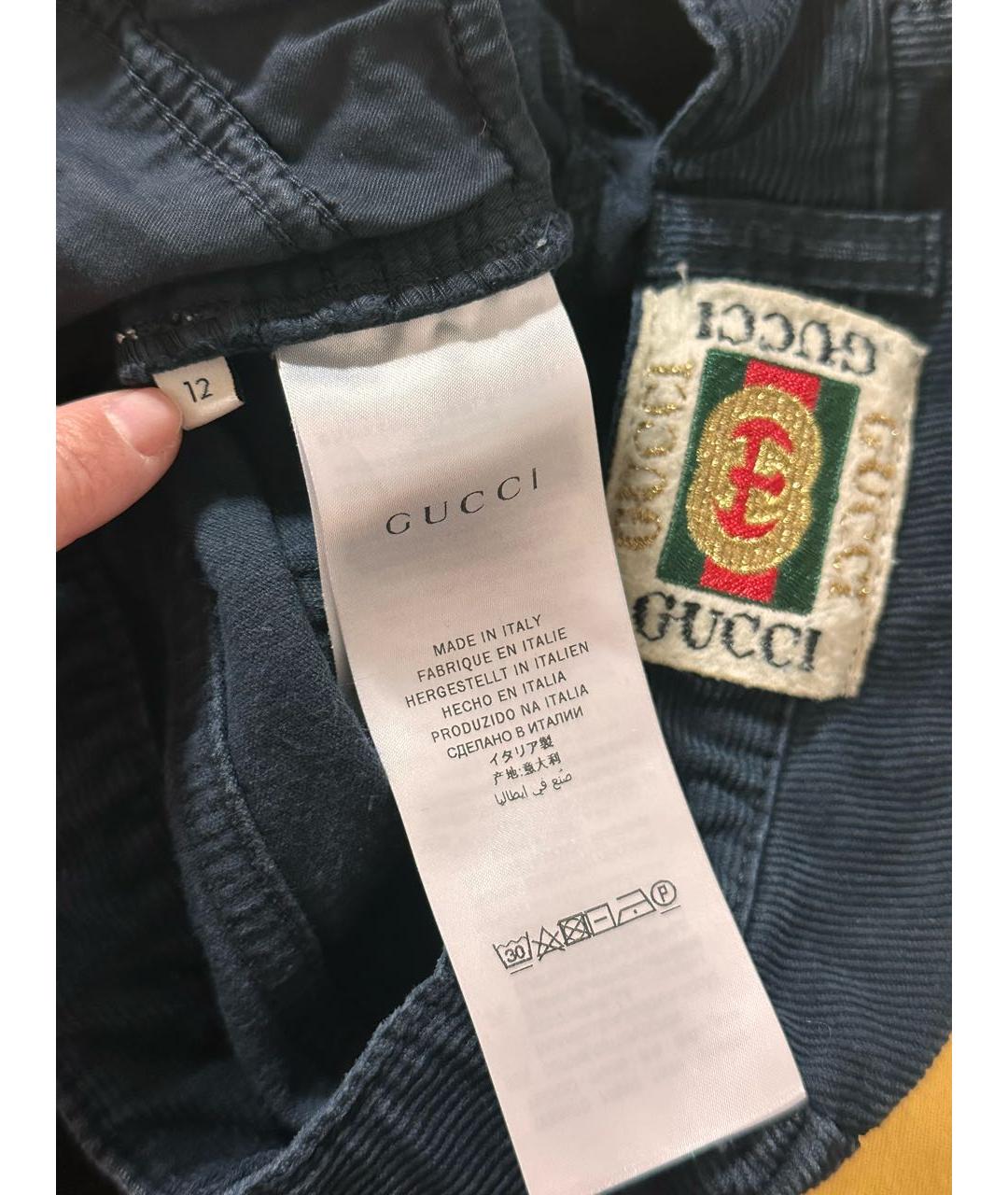 GUCCI Темно-синие бархатные детские джинсы, фото 4