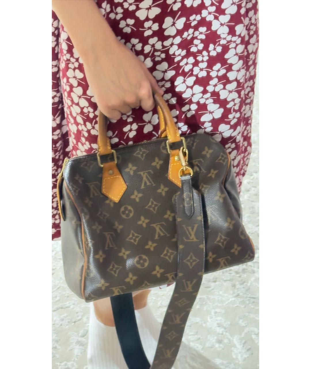 LOUIS VUITTON Коричневая кожаная сумка через плечо, фото 8