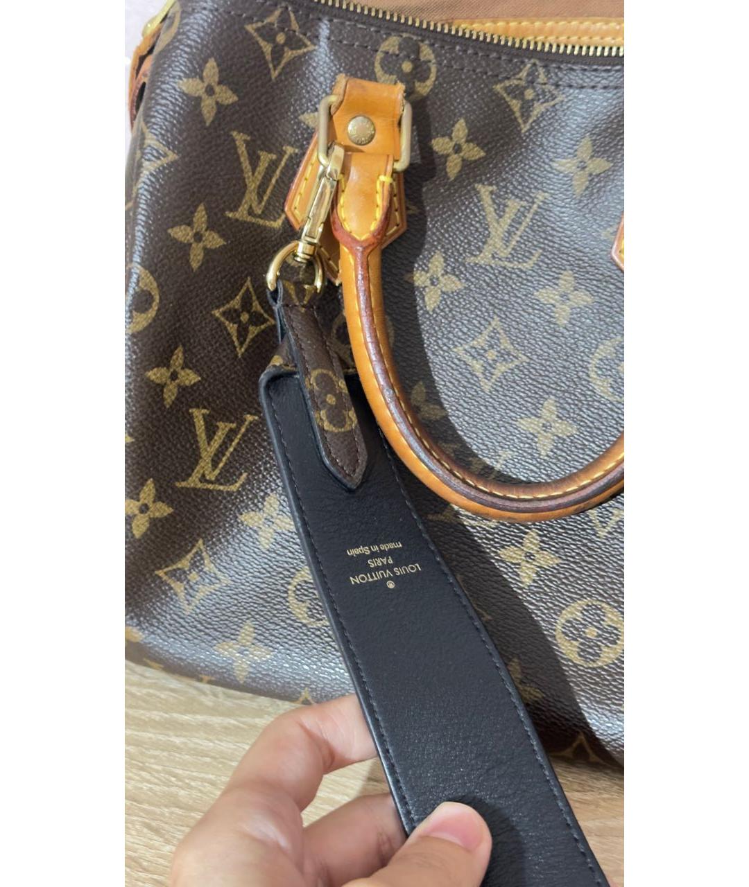 LOUIS VUITTON Коричневая кожаная сумка через плечо, фото 3