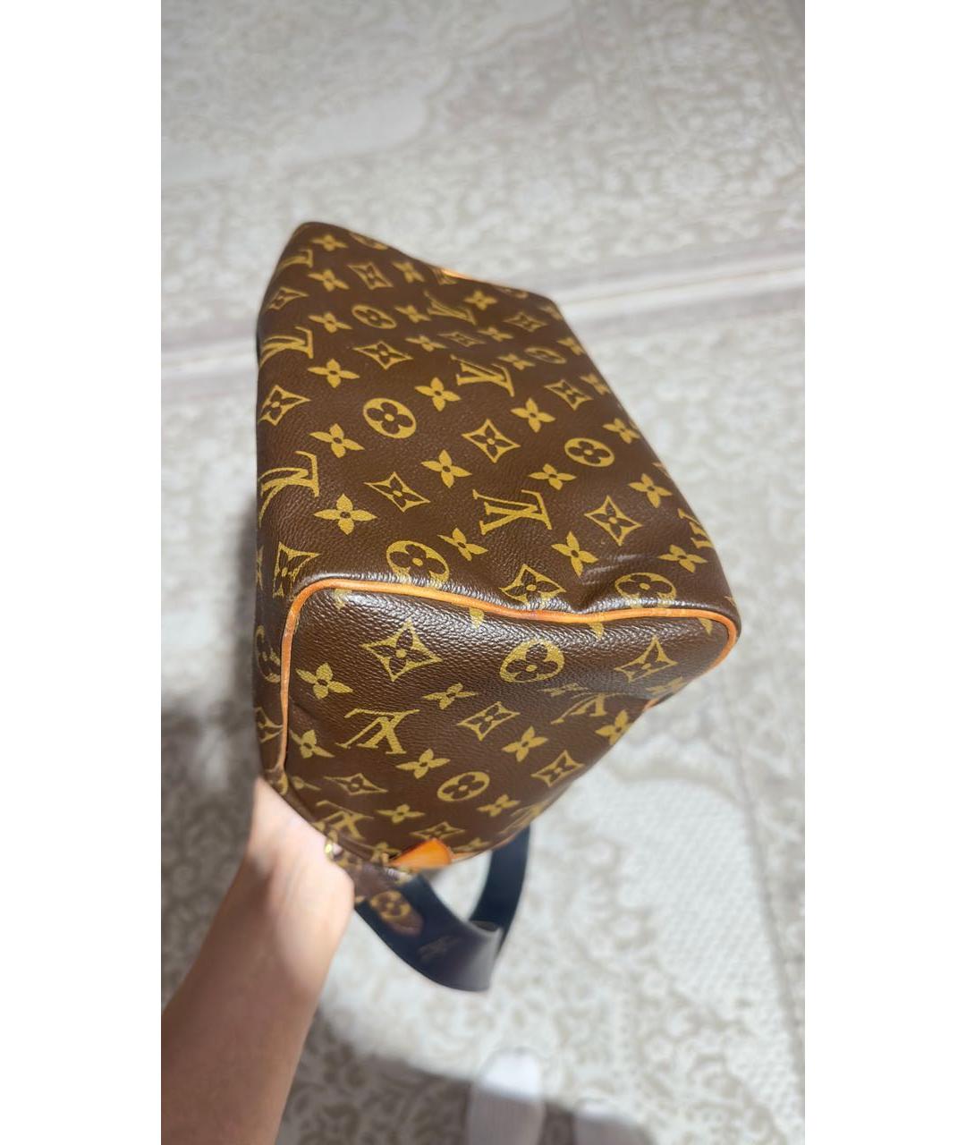 LOUIS VUITTON Коричневая кожаная сумка через плечо, фото 6