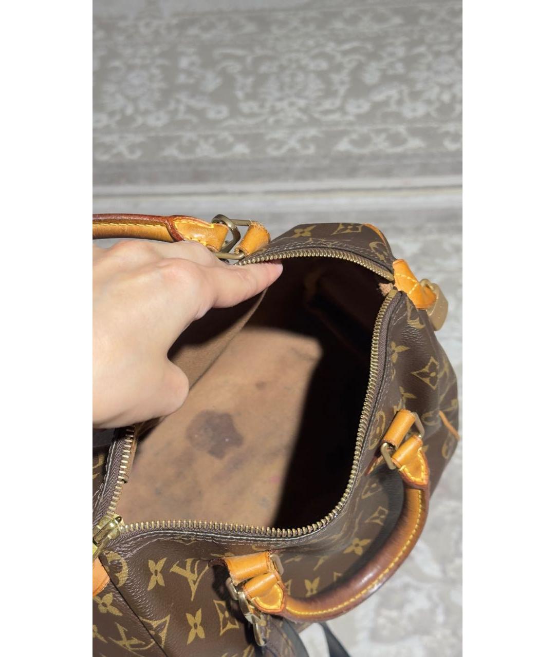 LOUIS VUITTON Коричневая кожаная сумка через плечо, фото 5