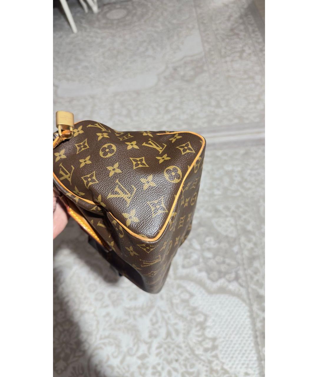 LOUIS VUITTON Коричневая кожаная сумка через плечо, фото 7