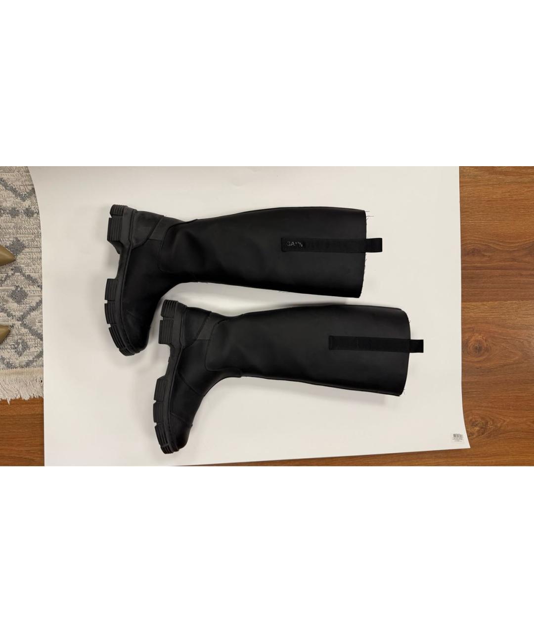 GANNI Черные резиновые сапоги, фото 6