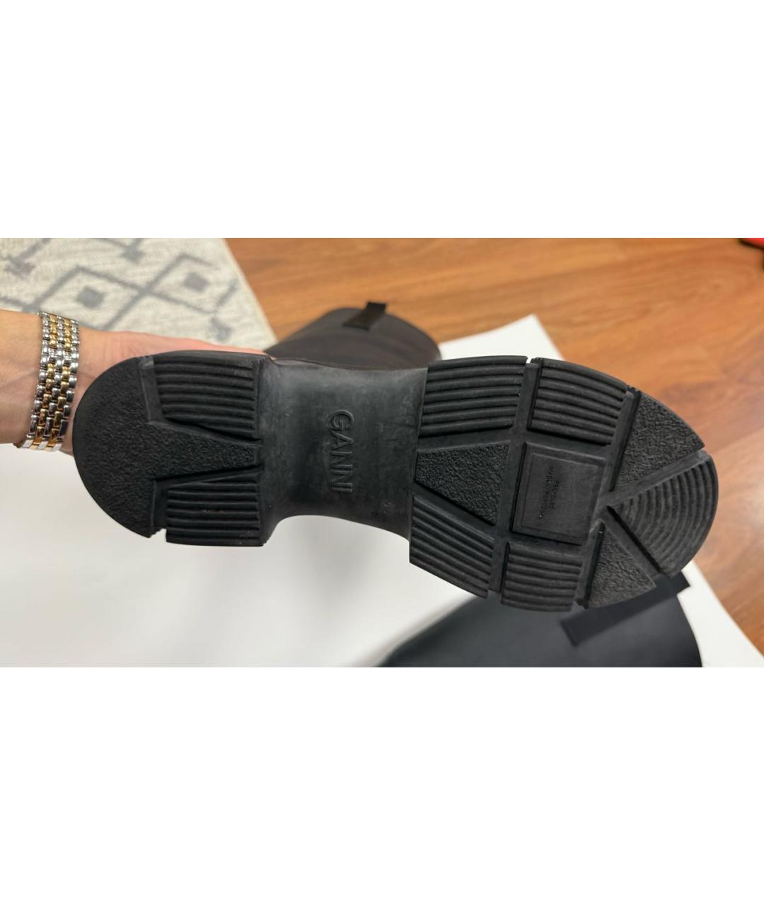 GANNI Черные резиновые сапоги, фото 5