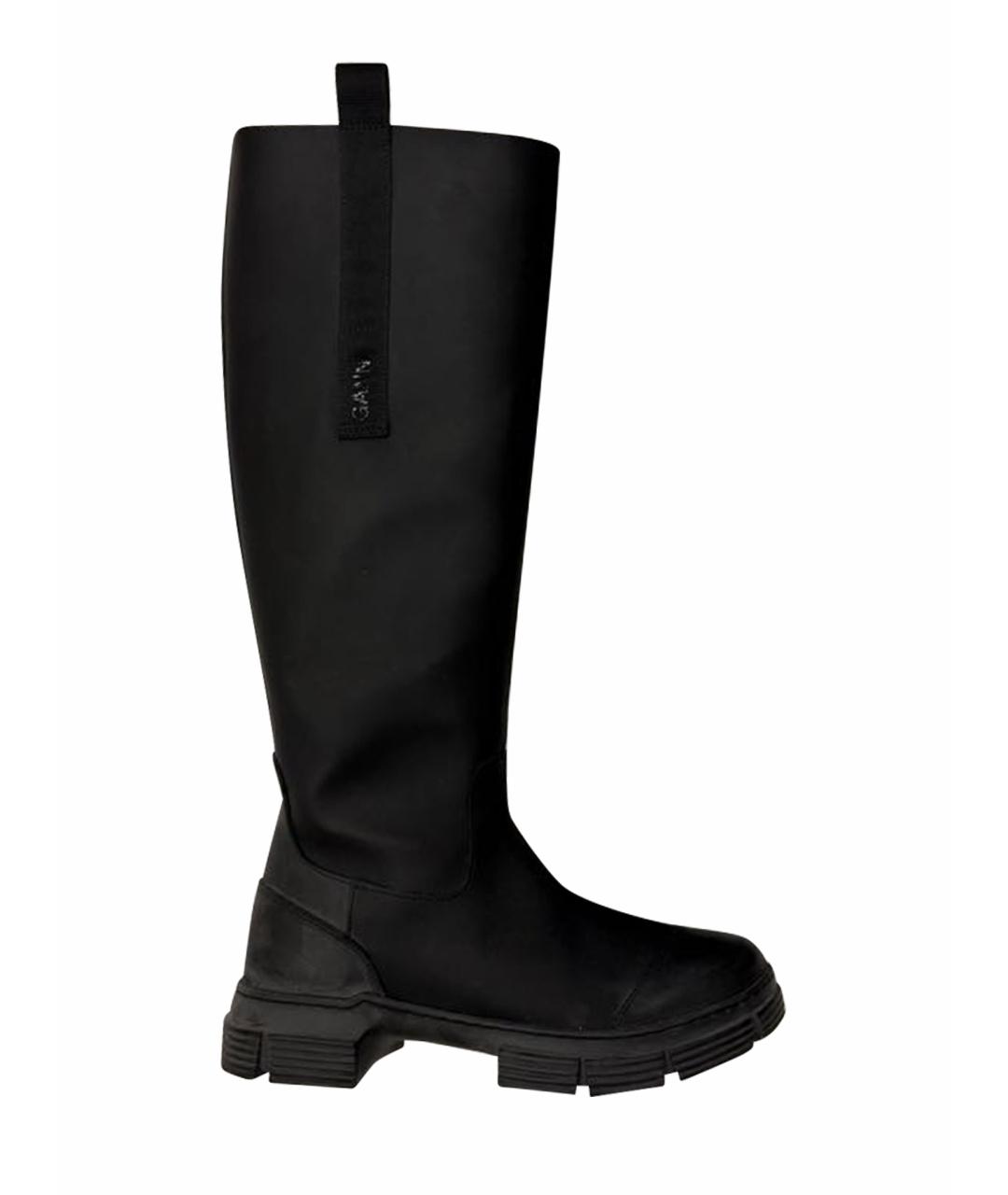 GANNI Черные резиновые сапоги, фото 1