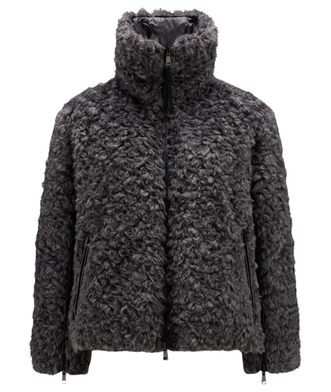 MONCLER Серый меховой пуховик, фото 1