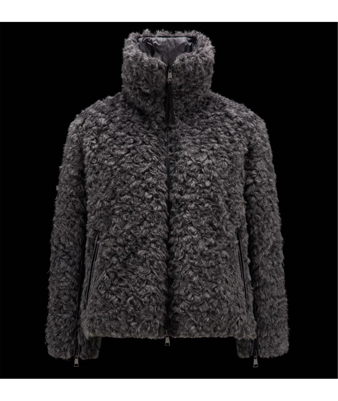 MONCLER Серый меховой пуховик, фото 7