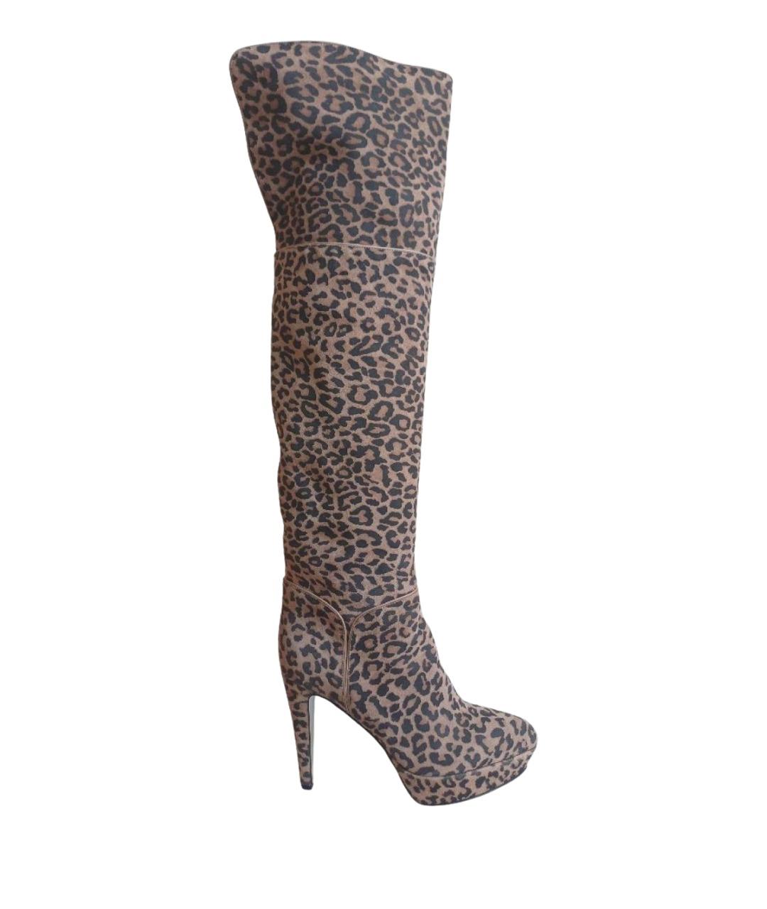 SERGIO ROSSI Коричневые замшевые ботфорты, фото 1