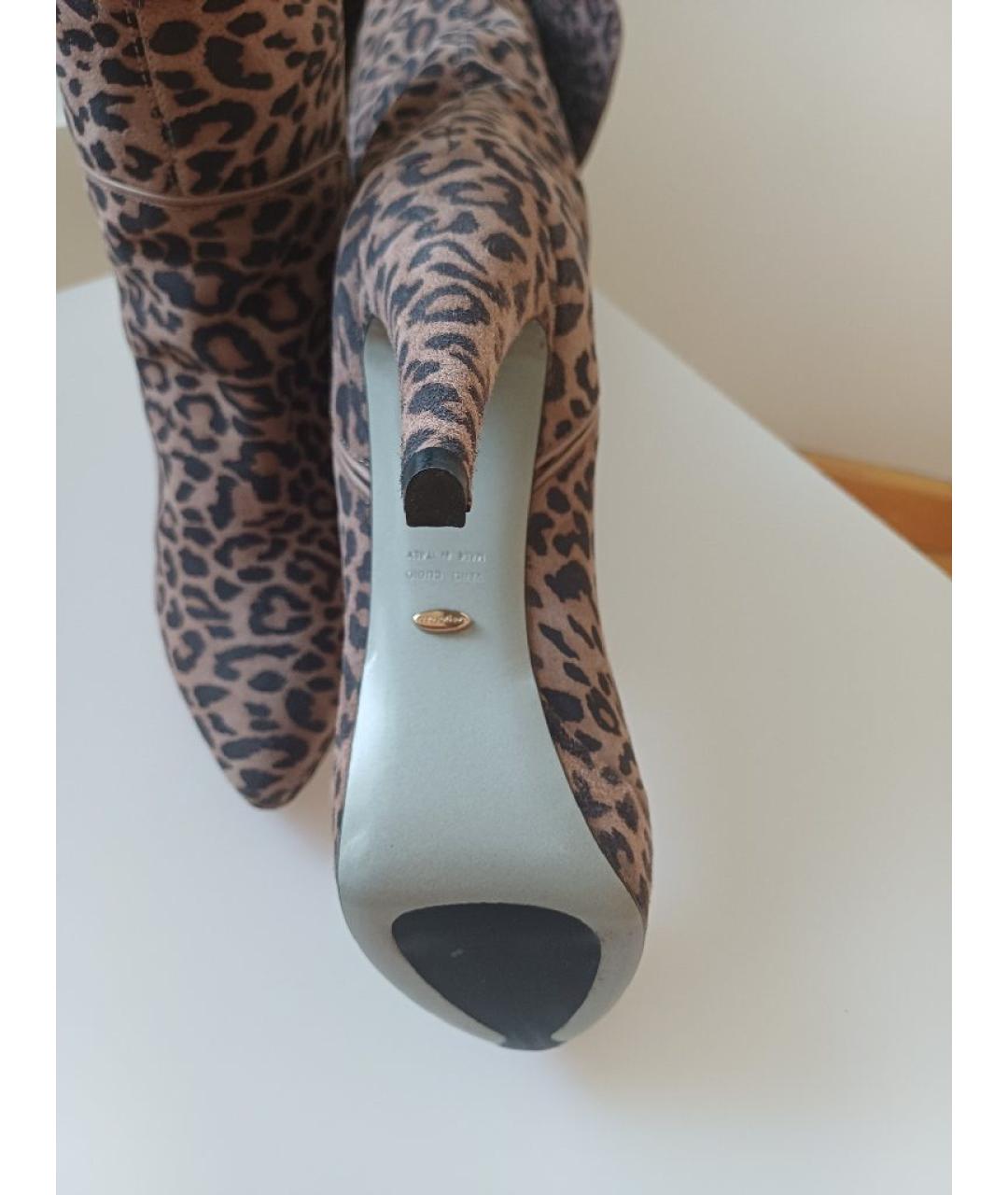 SERGIO ROSSI Коричневые замшевые ботфорты, фото 7