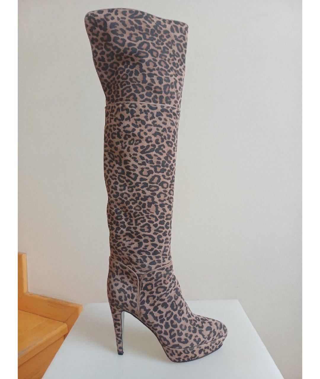 SERGIO ROSSI Коричневые замшевые ботфорты, фото 8