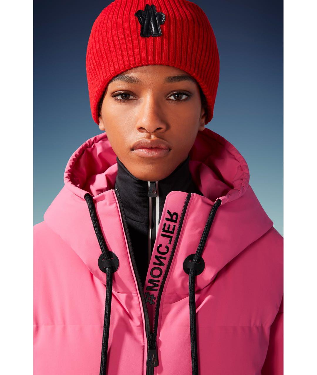 MONCLER Розовый хлопковый пуховик, фото 3