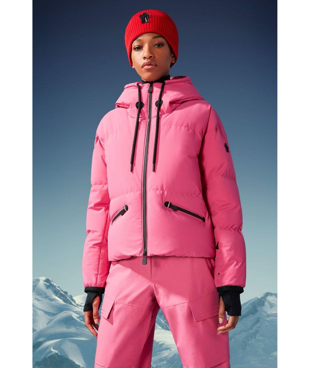 MONCLER Розовый хлопковый пуховик, фото 2