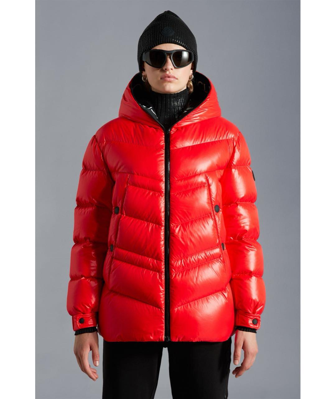 MONCLER Красный хлопковый пуховик, фото 2