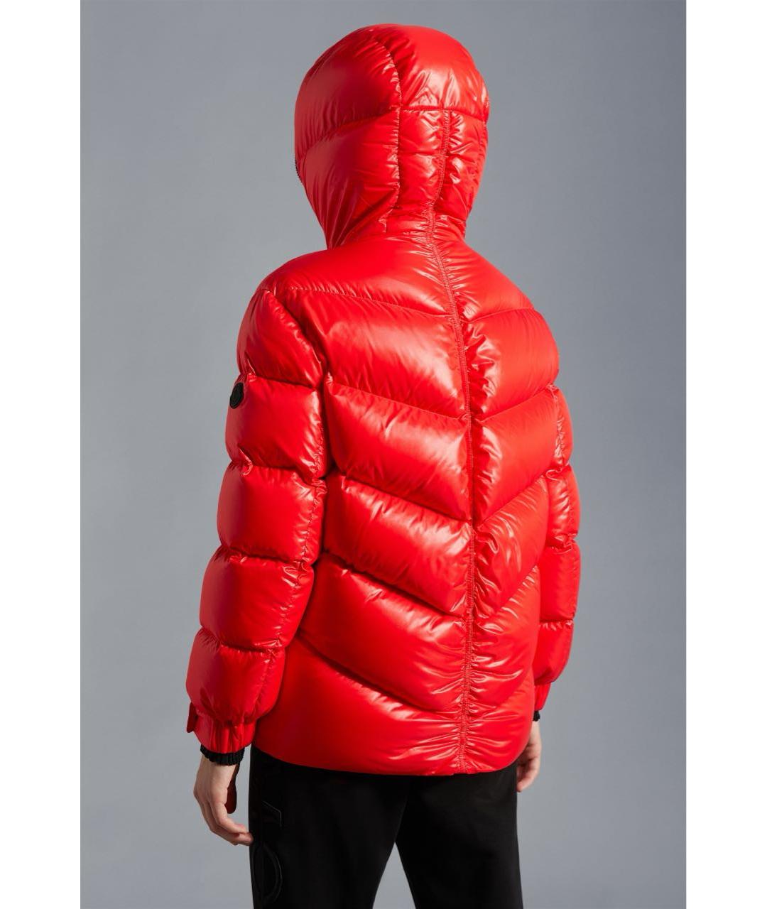 MONCLER Красный хлопковый пуховик, фото 3