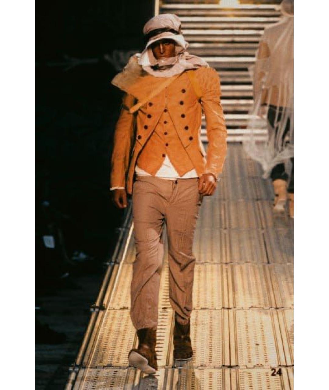 JOHN GALLIANO Коричневая кожаная куртка, фото 6