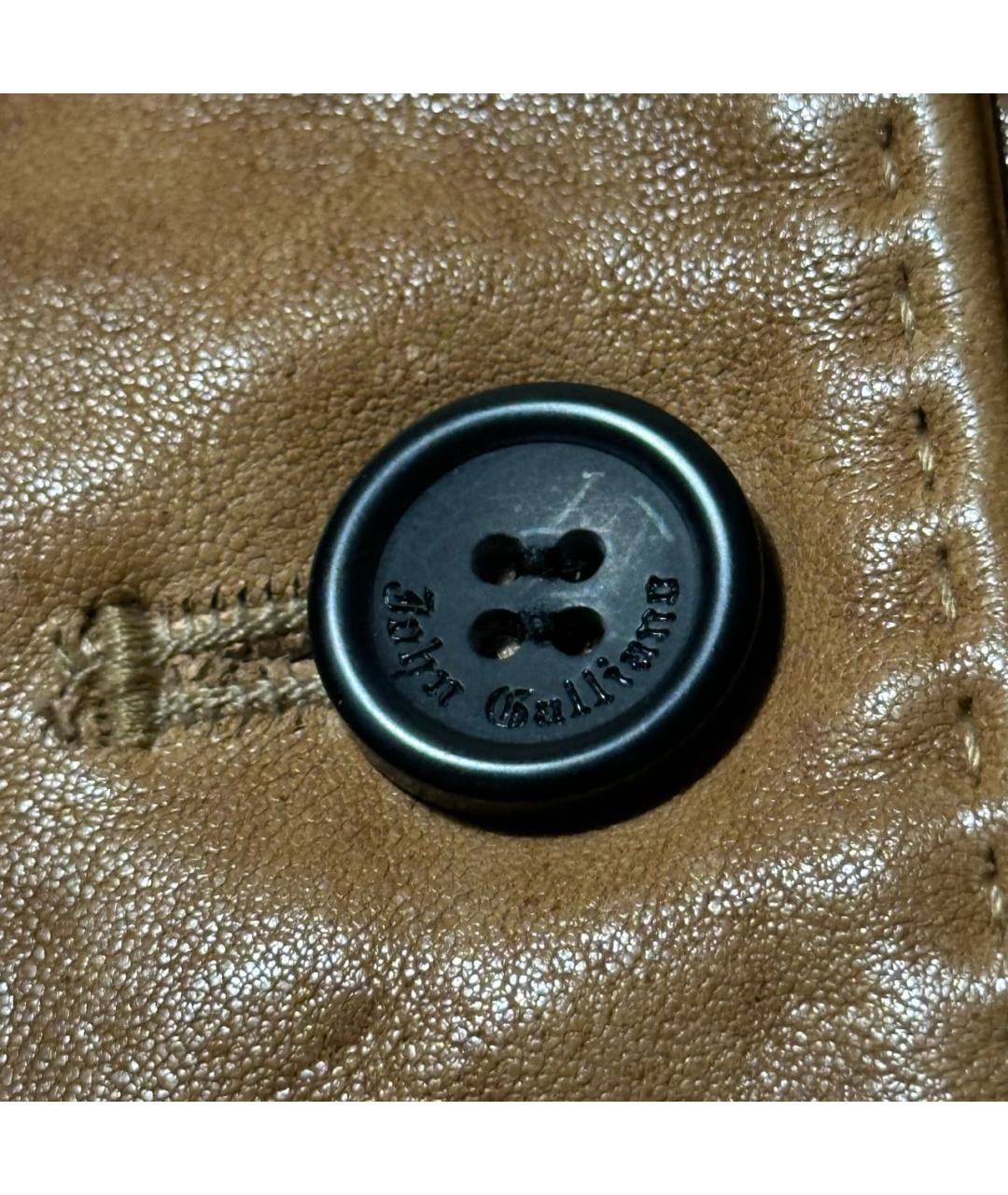 JOHN GALLIANO Коричневая кожаная куртка, фото 4